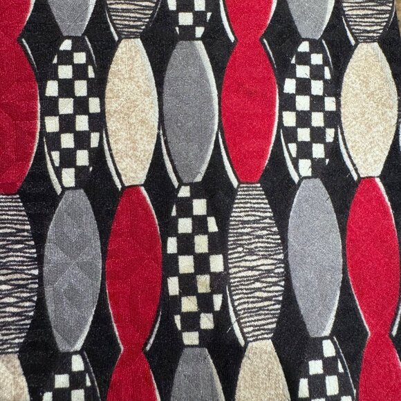 Oscar de la Renta Men's Necktie Tie Silk Red Blue Geometric USA 57-59" Lot of 6 - Picture 8 of 15